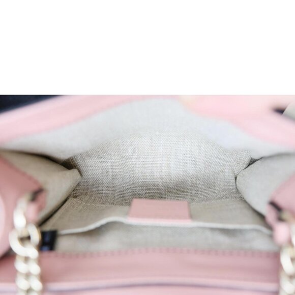 Gucci  Emily Mini GG Leather Chain Shoulder Bag Pink 449636 - Picture 10 of 12